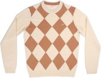 Sun 68 Heren, Truien, Beige, Maat: XL Wol