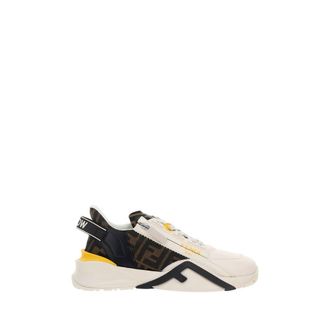 Fendi White Calf Leather Bos Taurus Athletic Mens Sneakers