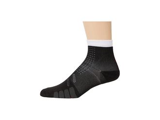 eurosock Bike Quarter Compression Crew Cut Socks Shoes Black : LG (US Mens Shoe 9-11 - Womens Shoe 10-12), Nylon