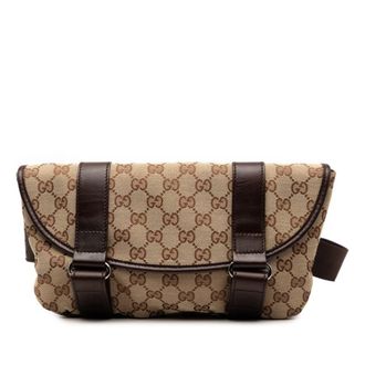 Gucci Gg Canvas Beige Brown Gg Canvas Sling Bag (Pre-Owned)