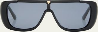 Karen Walker Logo Acetate Shield Sunglasses
