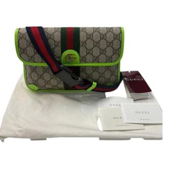 Gucci Pre-owned Ophidia GG Supreme Canvas Leren Schoudertas - Dames - Pre-owned - Beige - Maat: ONE Size Leer