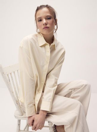 Twik Womens Oversized patterned poplin shirt