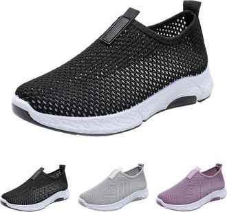 Generic Womens Sports Shoes Wide Feet Trainers Breathable and Comfortable Walking Shoes Slip On Soft Sole Jogging Shoes Non-Slip Lightweight Casual Shoes Trai