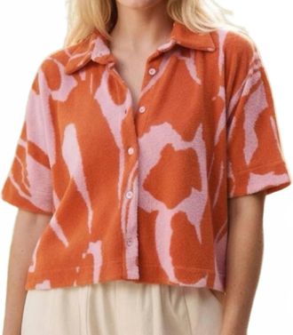 FRNCH The Water Lily Short Sleeve Shirt In Orange