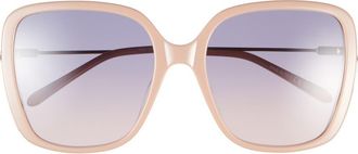Chlo&eacute; 57mm Square Sunglasses in Nude Gold Blue at Nordstrom Rack