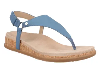 Vionic Womens Kirra Toe Post Walking Sandal In Blue