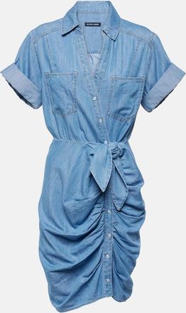 Veronica Beard Hensley gathered denim shirt dress