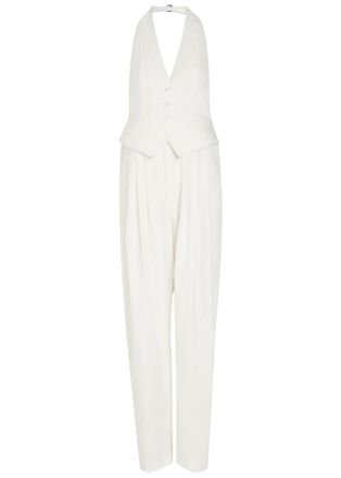 Ronny Kobo Rex Tailored Woven Jumpsuit - White - S (UK8-10 / S)