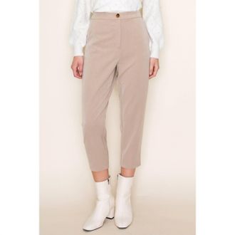 Staccato Waist Band Button And Zipper Closer Pants In Taupe