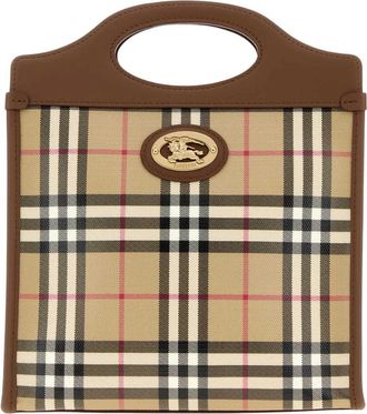 Burberry Mini Pocket Bag - Dames - Shoppers - Beige - ONE Size - Katoen - Tassen
