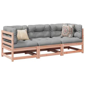 vidaXL Set Divani da Giardino 3 pz in Legno Massello Abete Douglas vidaXL