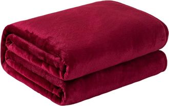 OEM Manta Suave Y Mullida De Forro Polar Para Cama O Sof&aacute;, Manta Ligera De Franela, 127 X 152 Cm, Color Burdeos