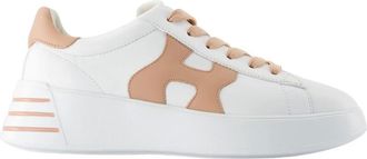 Hogan Sneakers, female, White, Size: 8 US White Leather Sneakers - Rebel Style