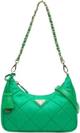Prada Pre-owned Re-Edition 2005 Satchel - Dames - Vintage Schoudertas - Groen - ONE Size - Leer - Vintage