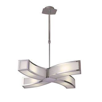 Netlighting Duna GU10 Pendant 4 Light L1SGU10 Curved Polished Chrome in Grey