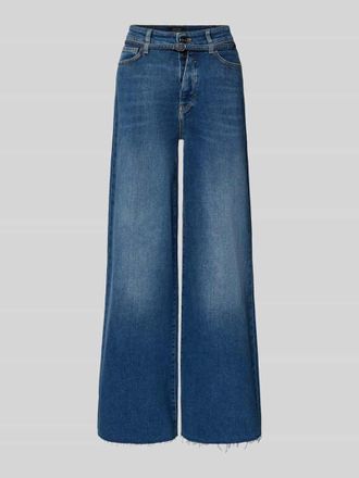 Marc Cain Wide Fit Jeans mit Taillenband in Marine Melange, Gr&ouml;&szlig;e 34