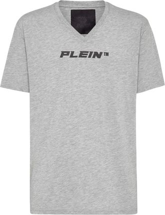 Philipp Plein T-shirt V-Neck - Heren - T-shirts - Grijs - 2XL - Katoen - Tops