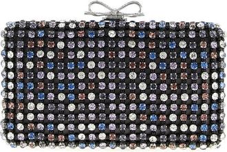 Self Portrait Self-Portrait Crystal-Embellished Clutch Black