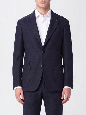 Lardini Single-Breasted Wool and Cashmere Blazer with Peak Lapels