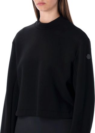 Moncler Womens X Edward Enninful Neoprene Crew Neck Sweatshirt - Black viscose - Size X-Small