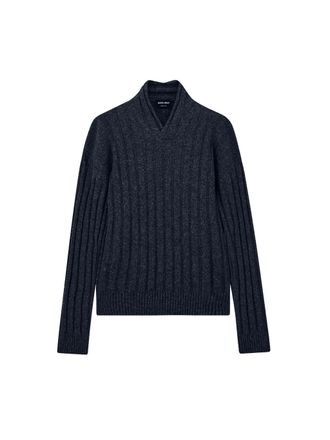 Giorgio Armani Deep V-Neck Ribbed Knit Sweater