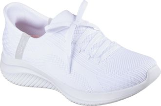 Skechers Ultra Flex 3.0 - Brilliant Textile Dames Witte Sneakers