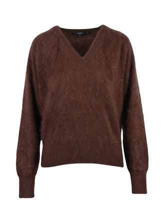 Seventy V-Neck Cashmere Pullover With Fuzzy Texture