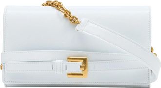 Balmain Shuffle Wallet On Chain - Dames - Schoudertassen - Wit - ONE Size - Leer - Tassen