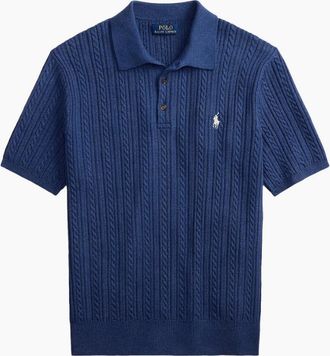 Polo Ralph Lauren Mens Polo Ralph Lauren Knitted Polo 001 Rustic Navy Heather - Size: 44
