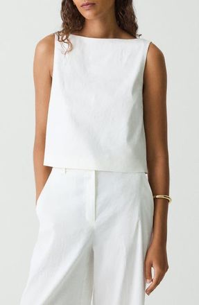 Theory Boat Neck Sleeveless Shell in White at Nordstrom, Size 8