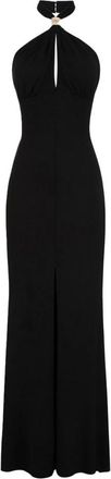Elisabetta Franchi Elegante Zwarte Jurk - Dames - Avondkleed - Zwart - L - Polyester - Kleedjes