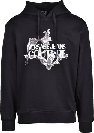 Versace Jeans Couture Hoodies & sweatvesten, Heren, Zwart, M, Katoen, Felpa Sweatshirt