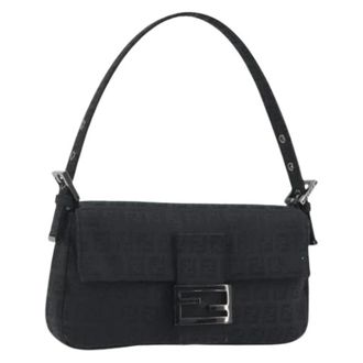 Fendi Pre-owned Zucchino Canvas Shoulder Bag - Dames - Pre-owned - Zwart - Maat: ONE Size