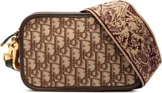 Dior Beige Brown Canvas Leather Clutch Bag (Pre-Owned)