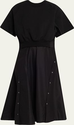 3.1 Phillip Lim Short-Sleeve Combo Midi Dress