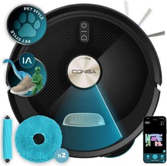 Cecotec Cecotec Conga M100 Spin Ai Robot Aspirador Con Mopas Giratorias Elevables. Inteligencia Artificial Y 20000 Pa De Succi&oacute;n