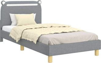 vidaXL Cama Para Ni&ntilde;os Con Cabecero Gris Claro 80 X 200 Cm Tela Vidaxl
