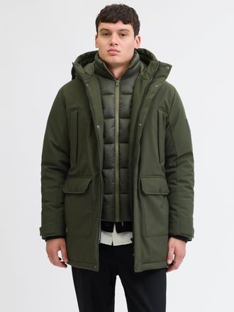 Jack & Jones Parka JACK & JONES JJFINN SOFTSHELL PARKA, Herren, Gr. XS, rosin, Web, Obermaterial: 100% Polyester, unifarben, regular fit normal, Jacken Parka