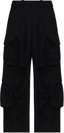 Balmain Wool Cargo Broeken - Heren - Wijde Broeken - Zwart - L - Wol - Broeken