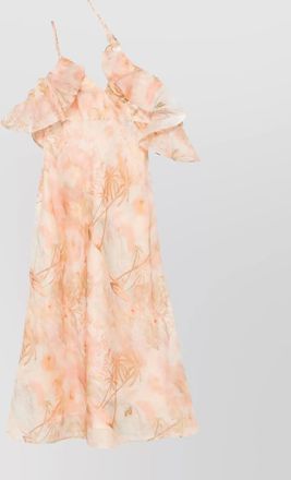 Zimmermann luminous floral ruffle silk dress