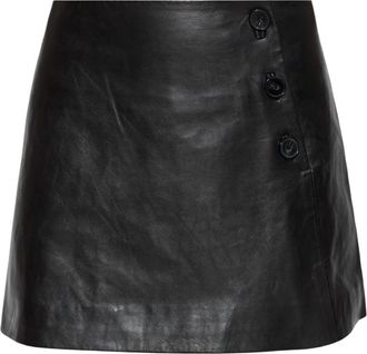 Iro Rebelle Leren Rok - Dames - Leren & Su&egrave;de rokken - Zwart - XS - Leer - Rokken