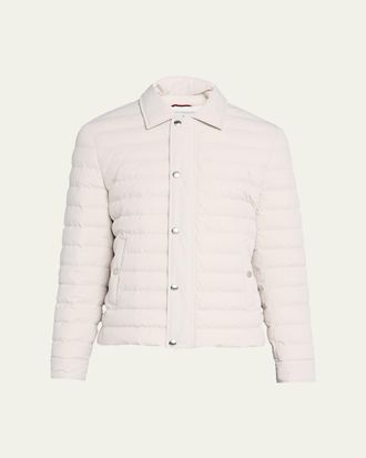 Brunello Cucinelli Mens Snap Front Quilted Milano Jacket