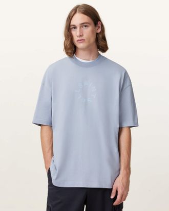AllSaints Cotton Tierra Oversized Crew Neck Logo T-Shirt, Size: XXL