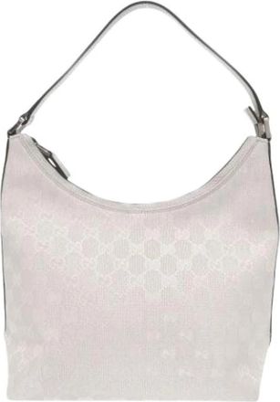 Gucci Pre-owned Canvas Shoulder Bag - Dames - Vintage Schoudertas - Wit - ONE Size - Leer - Vintage