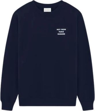 Dr&ocirc;le de Monsieur Felpa 100% Cotone - Heren - Sweatshirts - Blauw - S - Katoen - Hoodies & sweatvesten