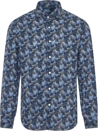 Barba Camicia con stampa - Blu