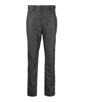 Hackett Flanellen broek met rechte pijpen en logopatch - Heren - Broeken - Grijs - Maat: W33 Flanel