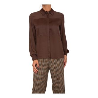 Liu Jo Shirts, female, Brown, L, Camicia in cr&ecirc;pe de chine