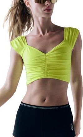 Free People FP Movement Breathe Deeper Crop Top in Highlighter at Nordstrom Rack, Size X-Small